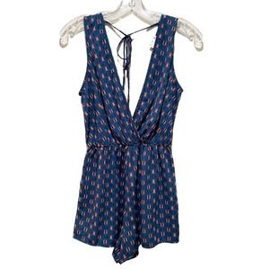 El Bloom Printed Romper Blue Size Small